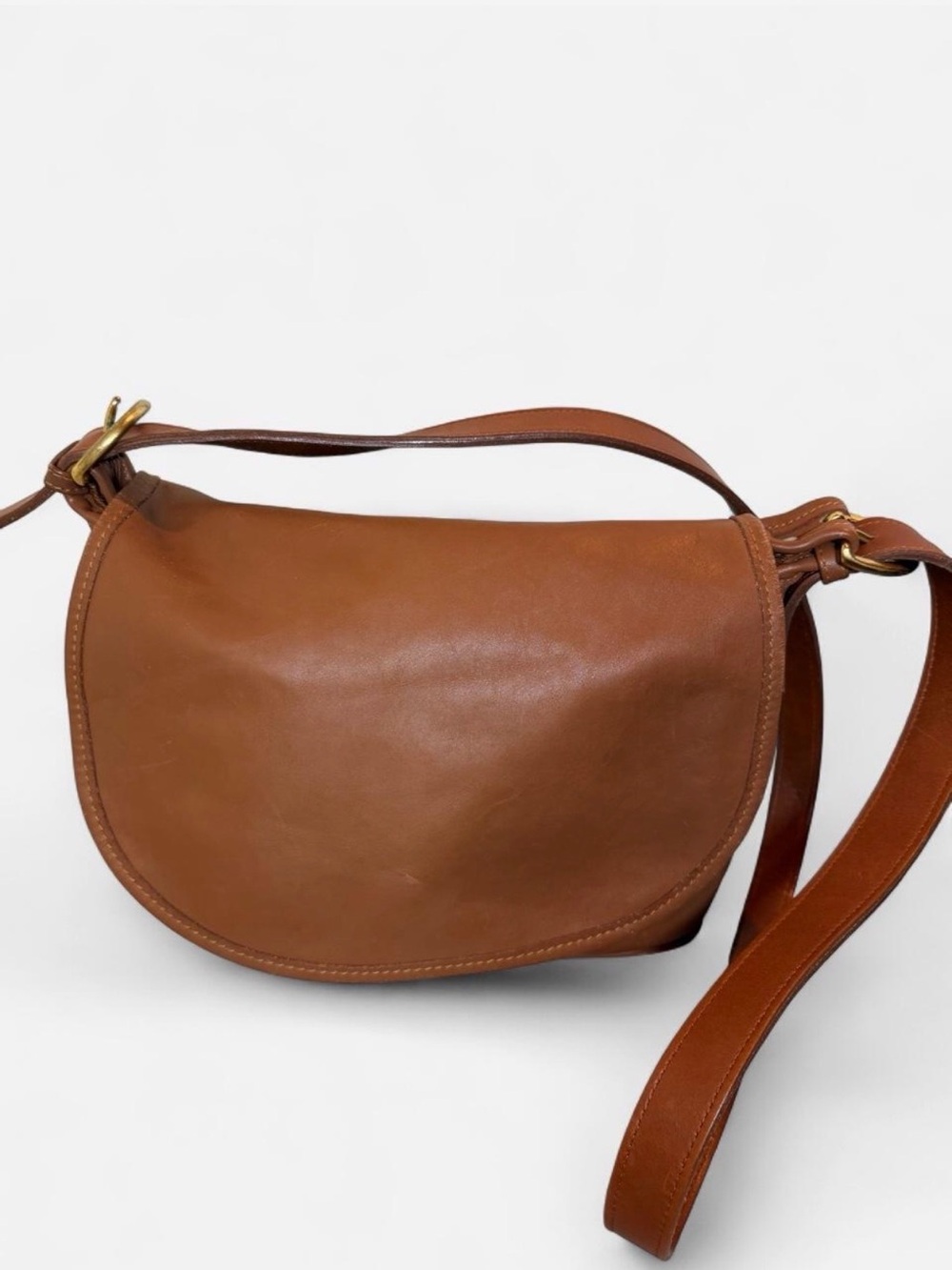 Vintage Coach 90s Fletcher Brown Leather Crossbody Bag RARE
